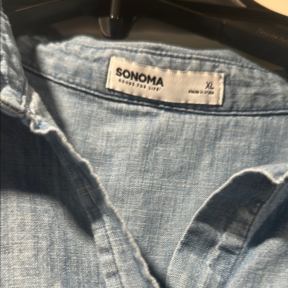 Sonoma Blue Button Down Shirt Classic Style - Picture 2 of 3